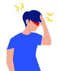 A vector image of man suffering from Vestibular Migraine Disease