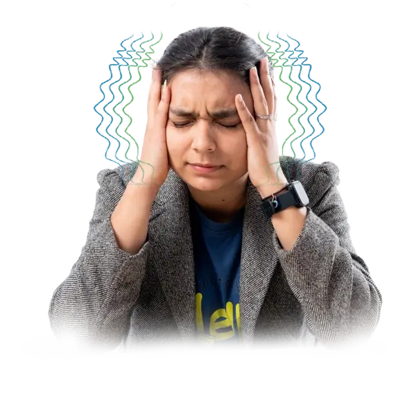 A girl suffering from headache